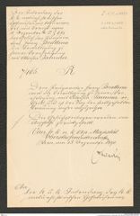 k.k. naturhistorisches Hofmuseum, Intendanzakten 1885-1896 (Hauer), Aktenzahl Z.698.a/1890, Seite 1